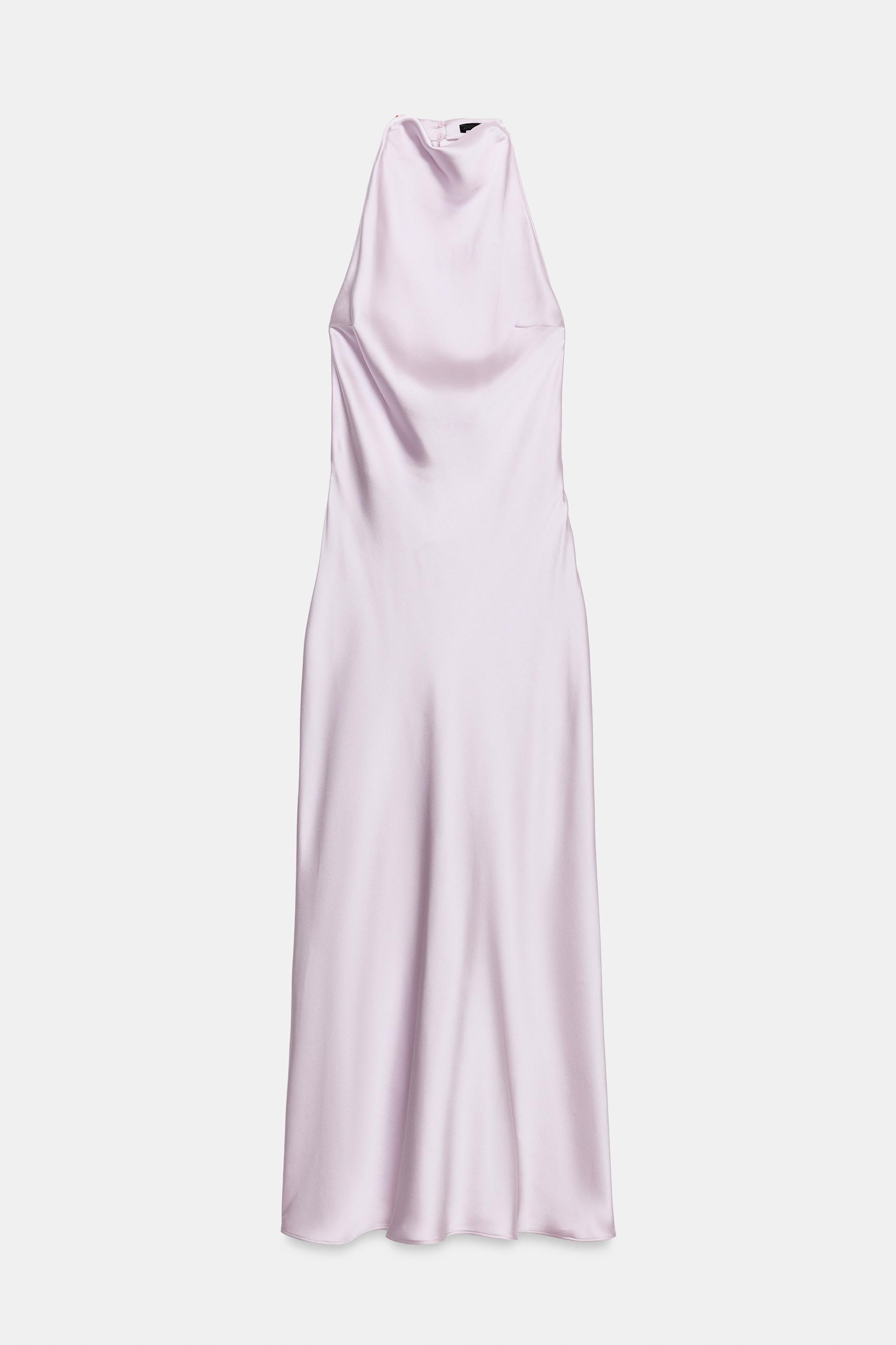 SATIN HALTER DRESS